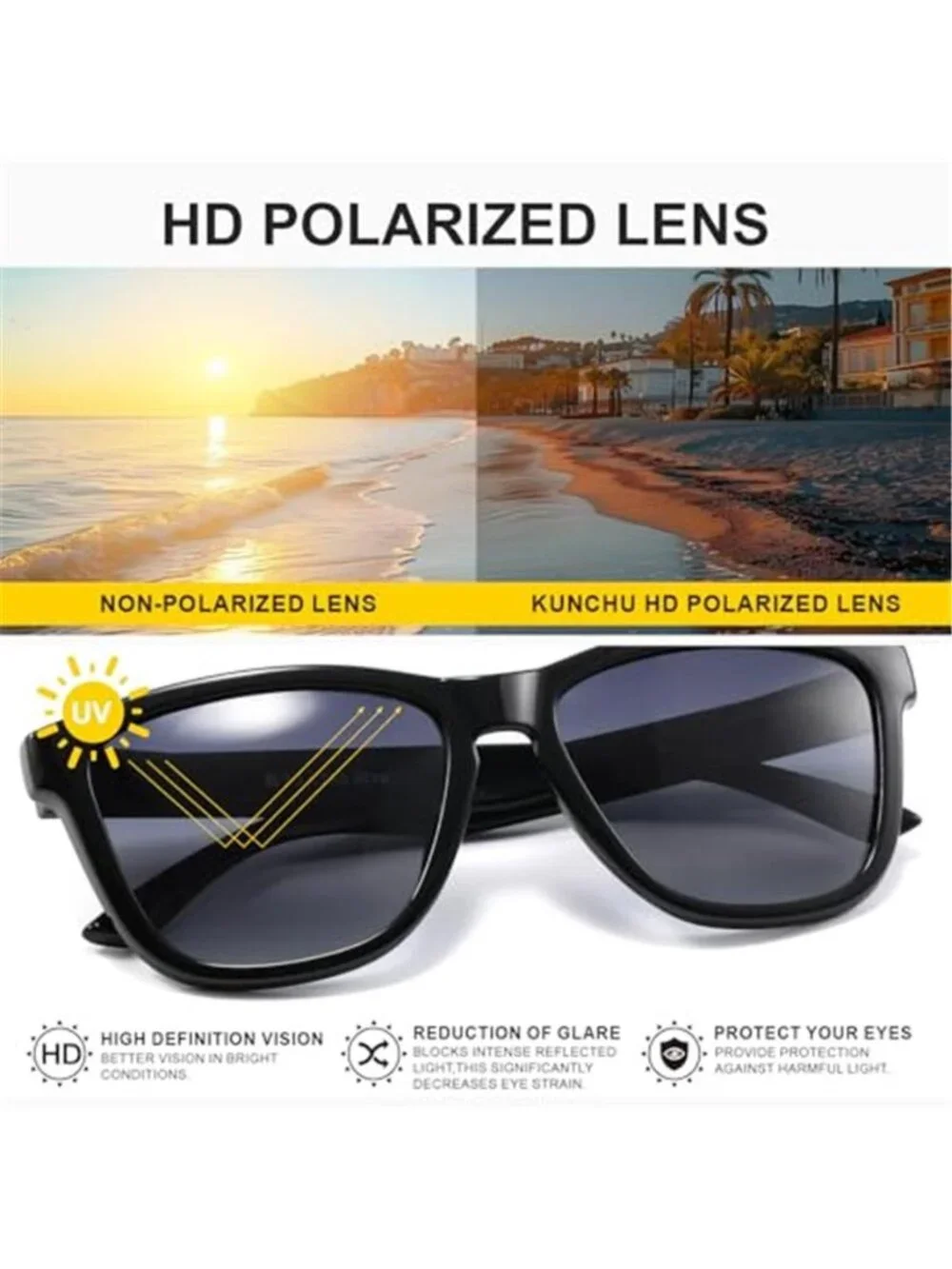 3 Pack Unisex Polarized Sunglasses Trendy Classic Retro Sunglasses UV Protection